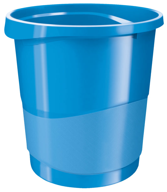 Rexel Choices Waste Bin Plastic Round 14 Litre Blue 2115619 - NWT FM SOLUTIONS - YOUR CATERING WHOLESALER