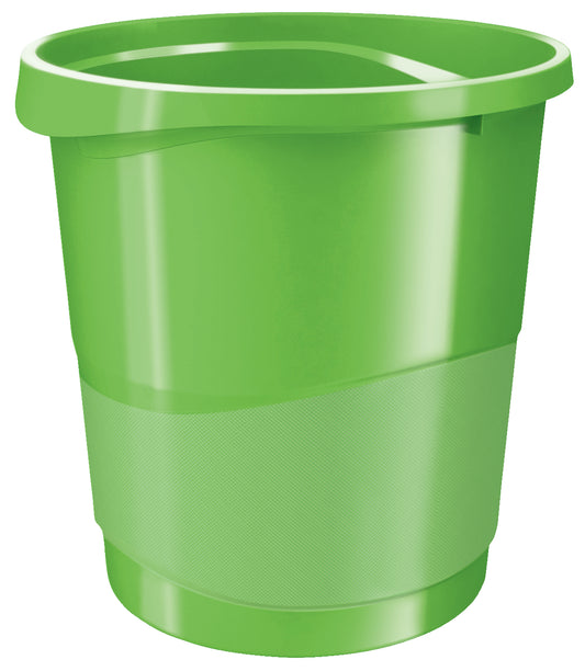 Rexel Choices Waste Bin Plastic Round 14 Litre Green 2115621 - NWT FM SOLUTIONS - YOUR CATERING WHOLESALER