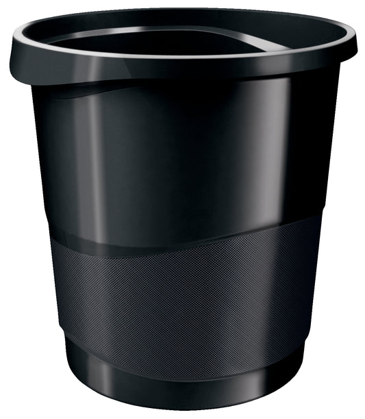 Rexel Choices Waste Bin Plastic Round 14 Litre Black 2115622 - NWT FM SOLUTIONS - YOUR CATERING WHOLESALER