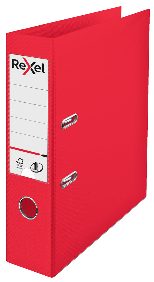 Rexel Choices Lever Arch File Polypropylene A4 75mm Spine Width Red (Pack 10) 2115504 - NWT FM SOLUTIONS - YOUR CATERING WHOLESALER