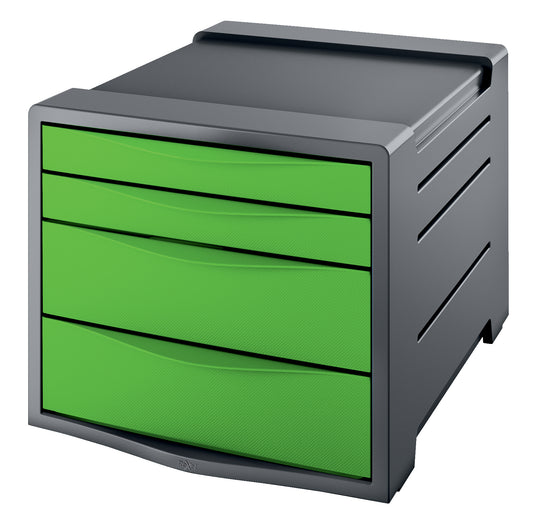 Rexel Choices Drawer Cabinet (Grey/Green) 2115612 - NWT FM SOLUTIONS - YOUR CATERING WHOLESALER