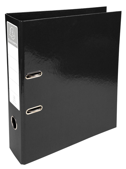 Exacompta Iderama Prem Touch Lever Arch File Paper on Board A4 70mm Spine Width Black (Pack 10) - 53621E - NWT FM SOLUTIONS - YOUR CATERING WHOLESALER