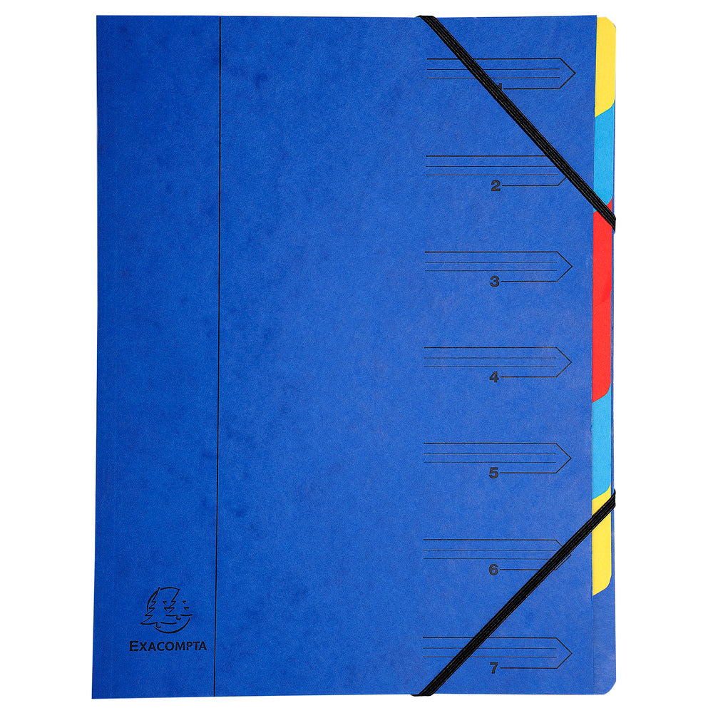 Exacompta Multipart File Manilla A4 7 Part 400gsm Blue - 54072E - NWT FM SOLUTIONS - YOUR CATERING WHOLESALER