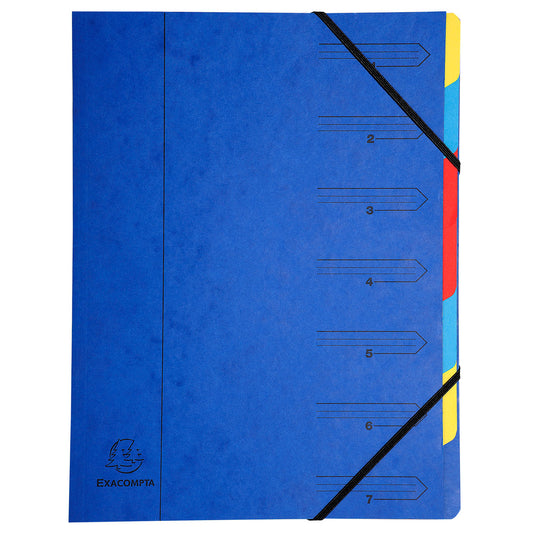 Exacompta Multipart File Manilla A4 7 Part 400gsm Blue - 54072E - NWT FM SOLUTIONS - YOUR CATERING WHOLESALER