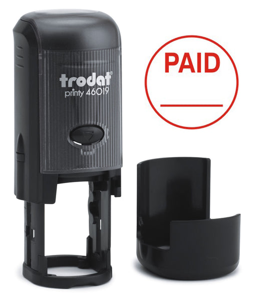 Trodat Printy 46019 Self Inking Word Stamp PAID 19mm Diameter Red Ink - 54291 - NWT FM SOLUTIONS - YOUR CATERING WHOLESALER