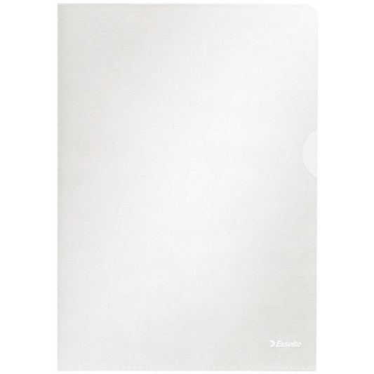 Esselte Cut Back Folder Polypropylene A4 105 Micron Clear (Pack 100) 54832 - NWT FM SOLUTIONS - YOUR CATERING WHOLESALER