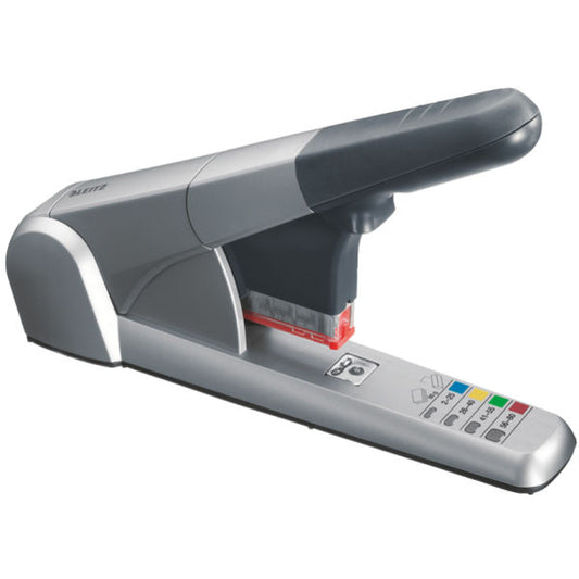 Leitz 5551 Full Strip Heavy Duty Stapler Flat Clinch 80 Sheet Silver 55510084 - NWT FM SOLUTIONS - YOUR CATERING WHOLESALER