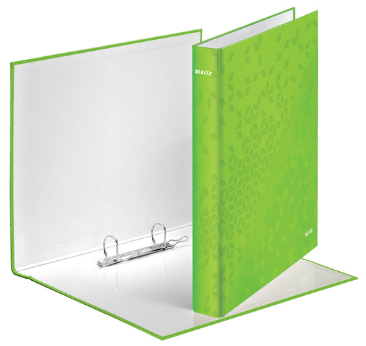 Leitz WOW Ring Binder Laminated Paper on Board 2 D-Ring A4 25mm Rings Green (Pack 10) 42410054 - NWT FM SOLUTIONS - YOUR CATERING WHOLESALER