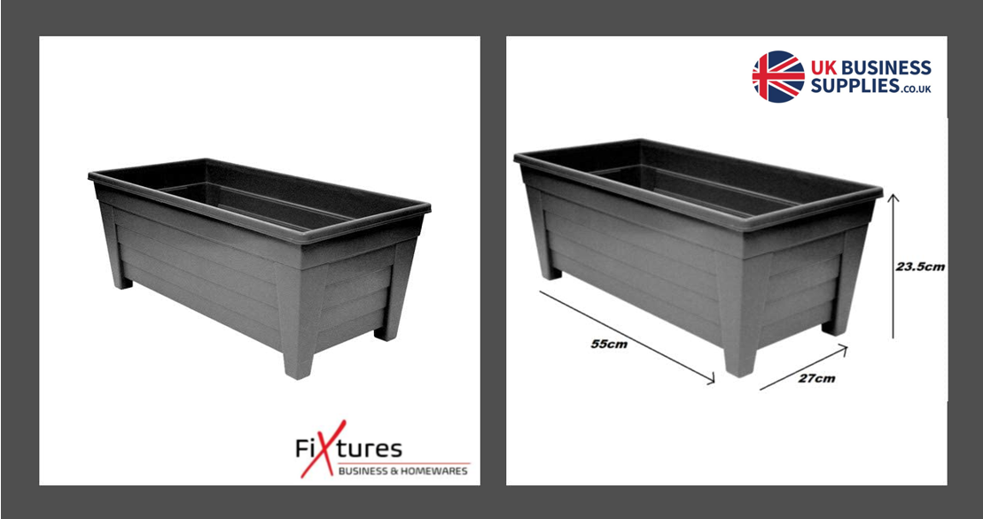 Fixtures Grosvenor Raised Large 55cm Black/Ebony Trough - NWT FM SOLUTIONS - YOUR CATERING WHOLESALER