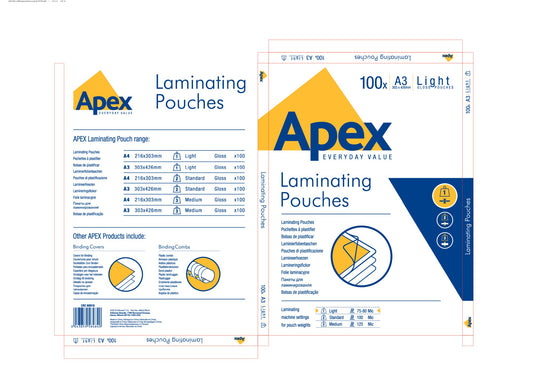 ValueX Laminating Pouch A3 2x75 Micron Gloss (Pack 100) 6001901 - NWT FM SOLUTIONS - YOUR CATERING WHOLESALER