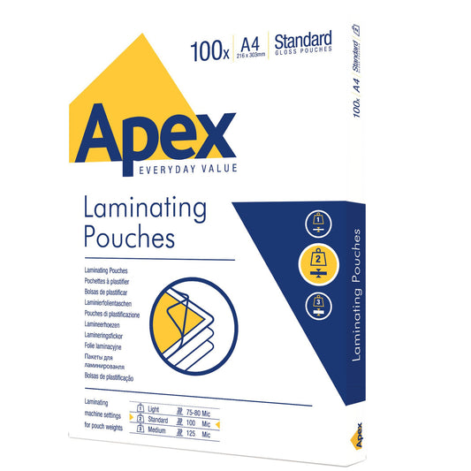 ValueX Laminating Pouch A4 2x100 Micron Gloss (Pack 100) 6003301 - NWT FM SOLUTIONS - YOUR CATERING WHOLESALER