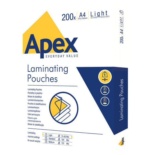 ValueX Laminating Pouch A4 2x75 Micron Gloss (Pack 200) 6005301 - NWT FM SOLUTIONS - YOUR CATERING WHOLESALER