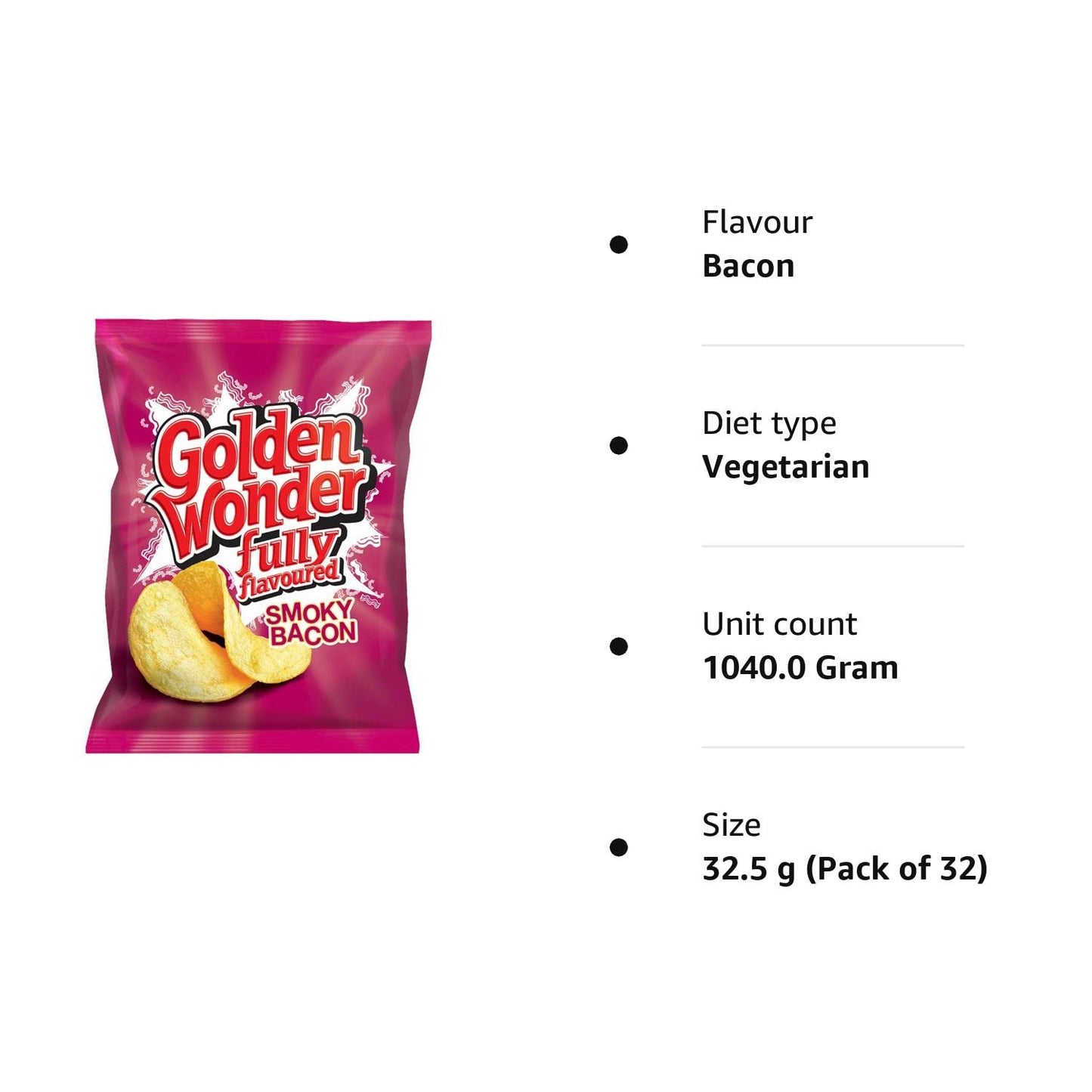 Golden Wonder Crisps Smoky Bacon Pack 32's - NWT FM SOLUTIONS - YOUR CATERING WHOLESALER