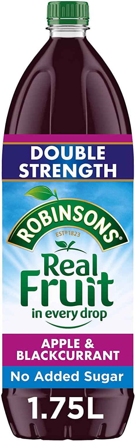 Robinsons NAS Double Concentrate Apple & Blackcurrant 1.75l - NWT FM SOLUTIONS - YOUR CATERING WHOLESALER