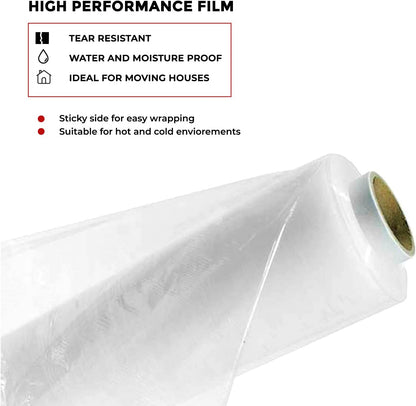 Roll-X Clear Hand Stretch Film Pallet Wrap XL {400mm x 300m}
