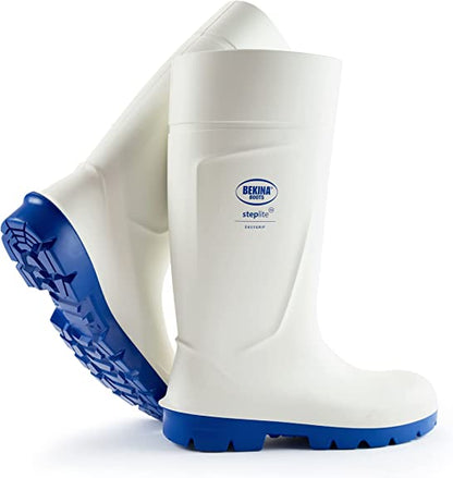 Bekina Steplite Easy Grip White Safety Wellies Size 13 - NWT FM SOLUTIONS - YOUR CATERING WHOLESALER