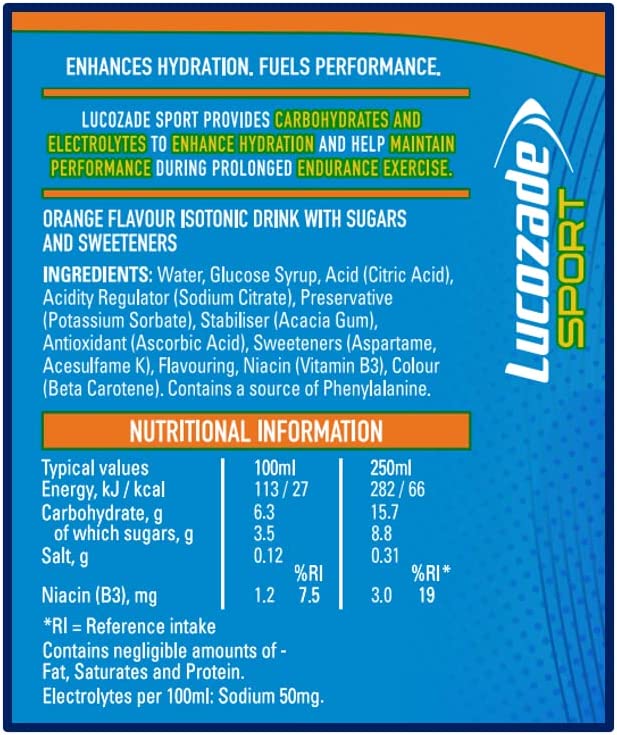 Lucozade Orange Sports Bottles 12x500ml