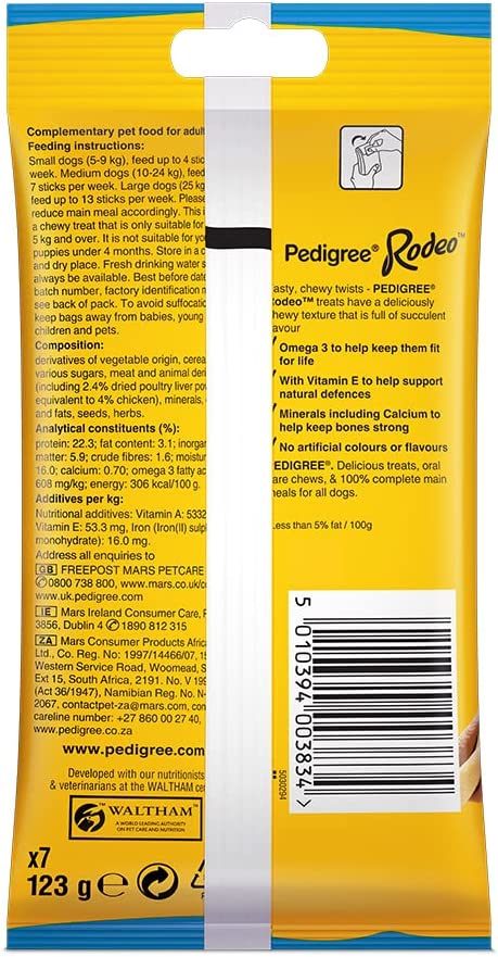 Pedigree Rodeo Dog Treats with Chicken 7 Stick