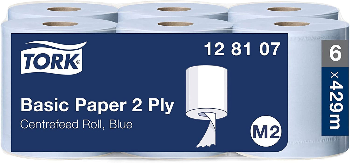 Tork Centrefeed Rolls Blue 2 Ply 6x150m {128107} - NWT FM SOLUTIONS - YOUR CATERING WHOLESALER
