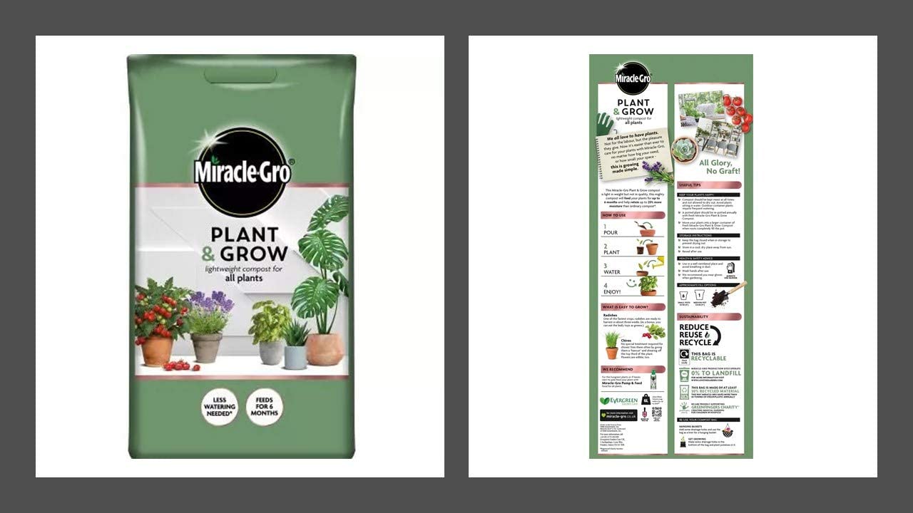 Miracle-Gro Plant & Grow Lightweight All Plant Compost 6 Litre