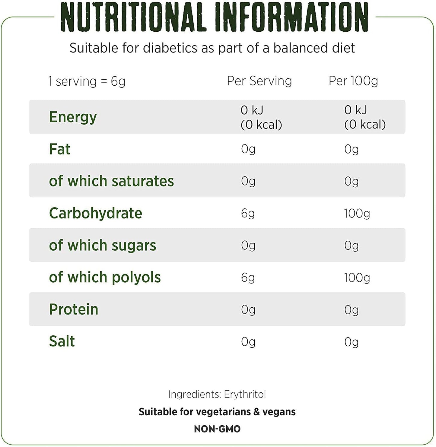 Pure Via 100% Erythritol Nature Sweet 250g