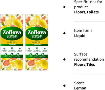 Zoflora Lemon Zing Disinfectant 500ml