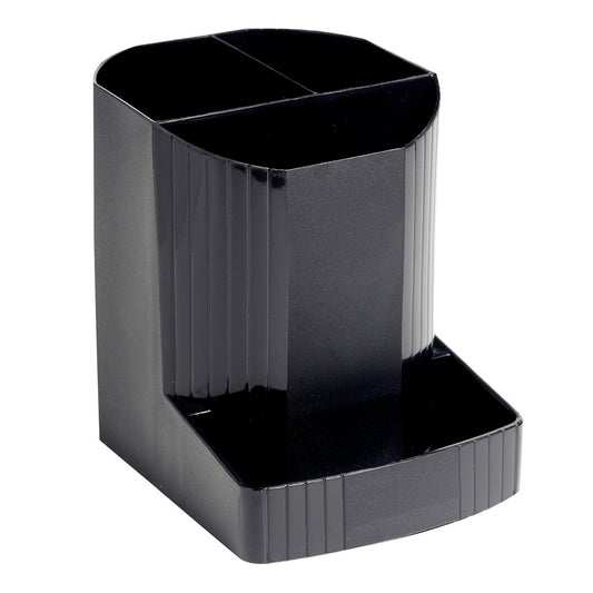 Exacompta ECOBlack Mini-Octo Recycled Pen Pot 3 Compartments Black - 675014D - NWT FM SOLUTIONS - YOUR CATERING WHOLESALER