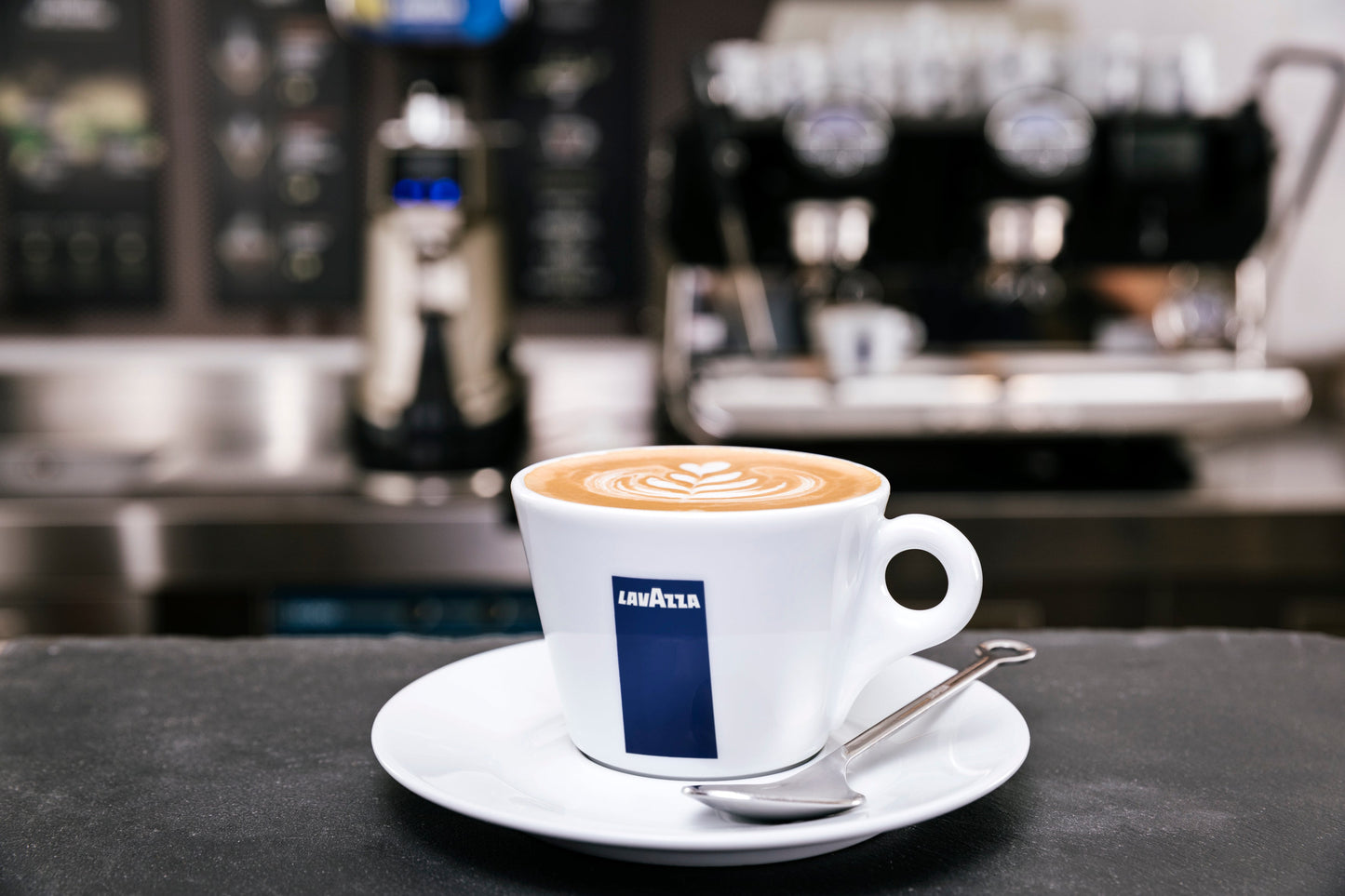 Set of Lavazza branded Espresso cup and saucer.