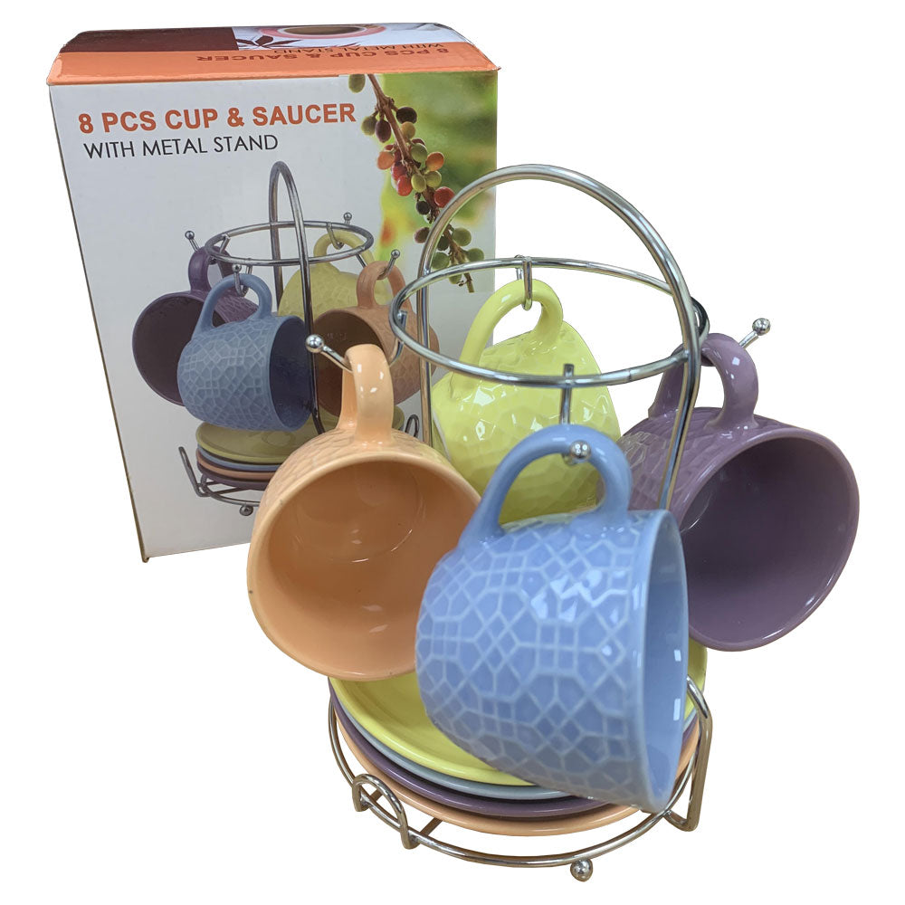 3oz Fixtures Colours Cup, Saucer & Stand 8 Piece Set - NWT FM SOLUTIONS - YOUR CATERING WHOLESALER