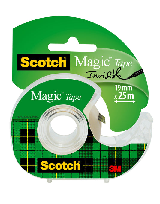 Scotch Magic Invisible Tape 19mm x 25m + Handheld Dispenser 7100088409 - NWT FM SOLUTIONS - YOUR CATERING WHOLESALER