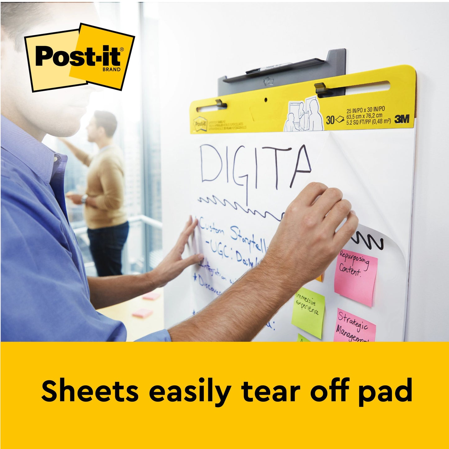 Post-it Table Top Meeting Chart Flipchart Pad Plain 584x508mm 20 Sheets White 563R - 7100171586