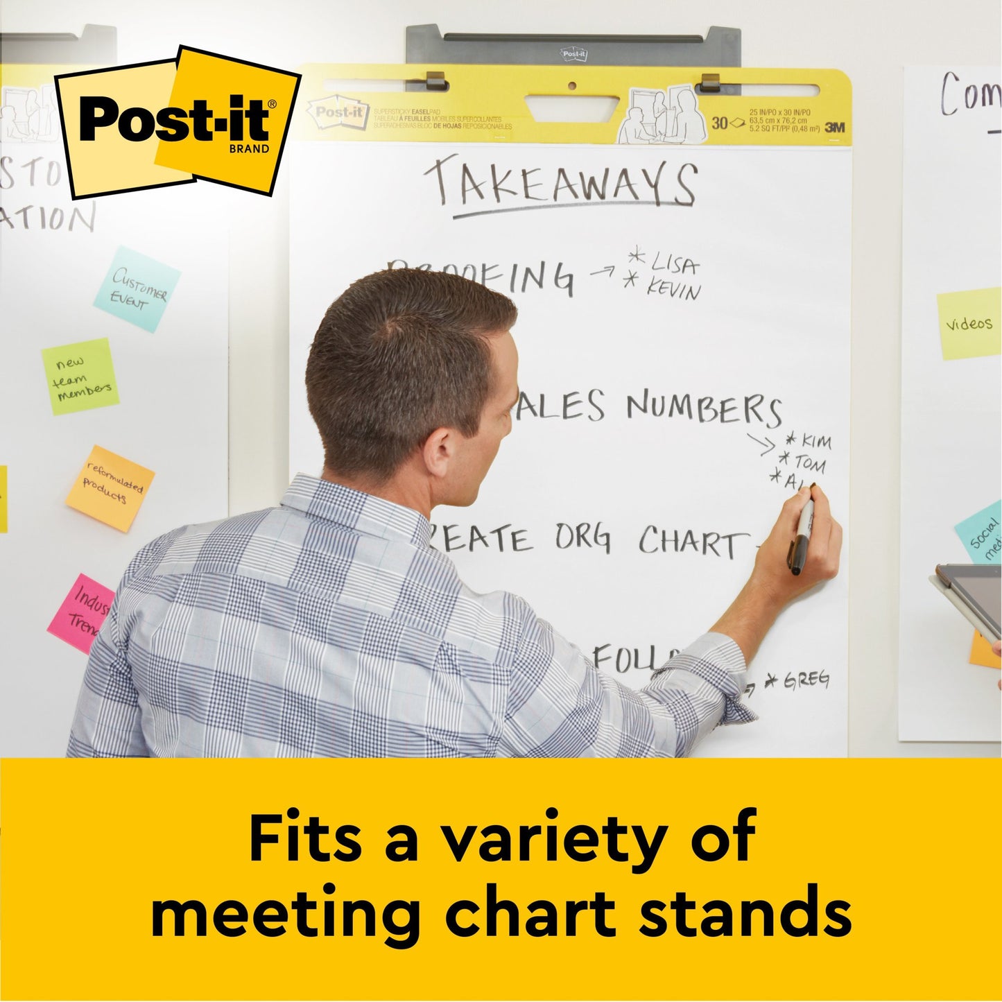 Post-it Table Top Meeting Chart Flipchart Pad Plain 584x508mm 20 Sheets White 563R - 7100171586