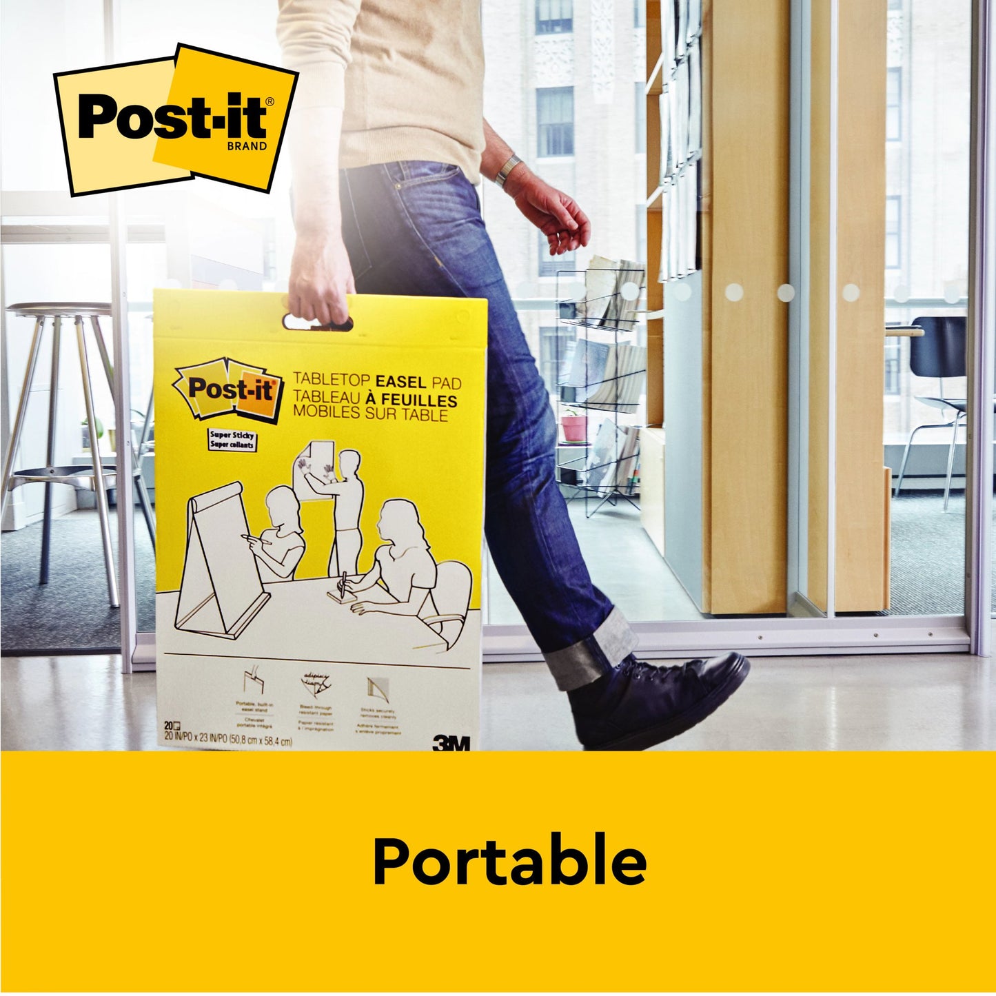 Post-it Table Top Meeting Chart Flipchart Pad Plain 584x508mm 20 Sheets White 563R - 7100171586