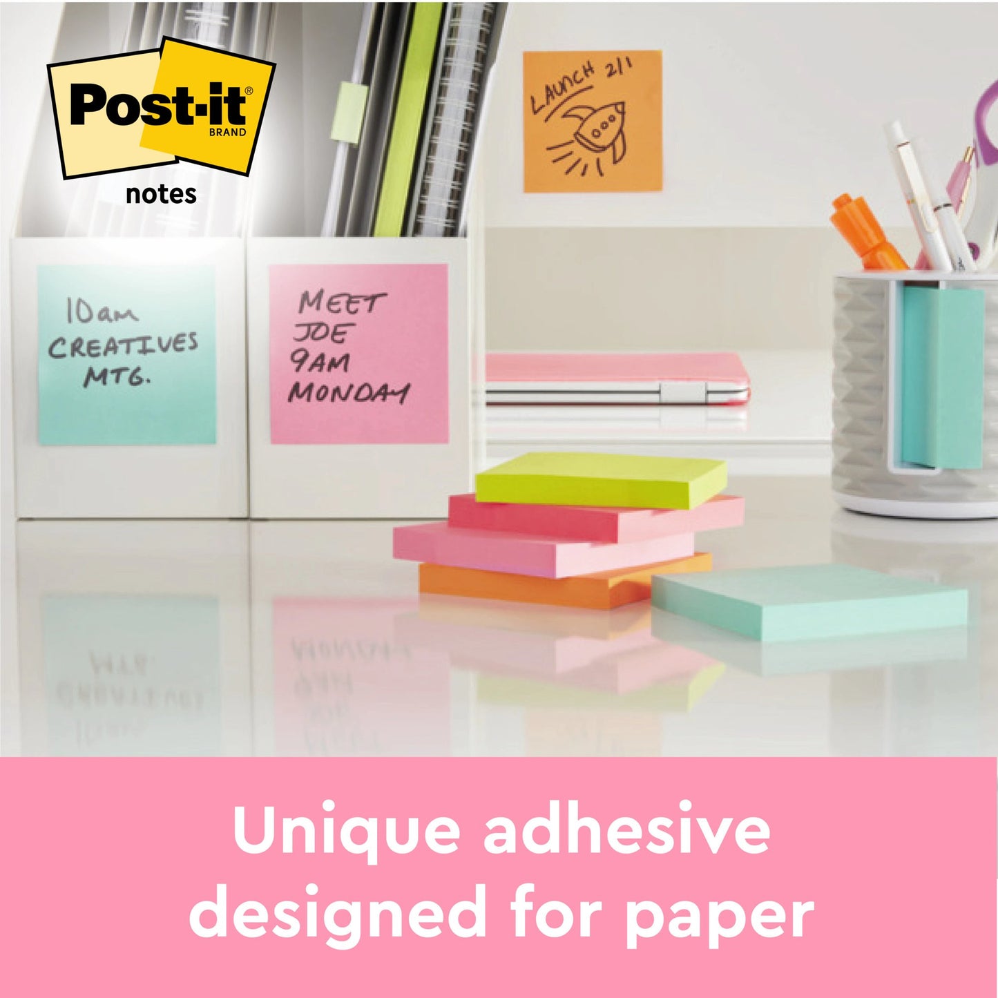 Post-it Notes Cube 76x76mm 450 Sheets Neon Pink 2028 NP - 7000080743