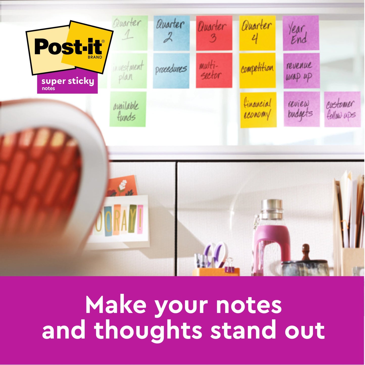 Post-it Notes Super Sticky 76x76mm 90 Sheets Assorted Colours (Pack 24) 654-SS-VP24COL-EU - 7100234515