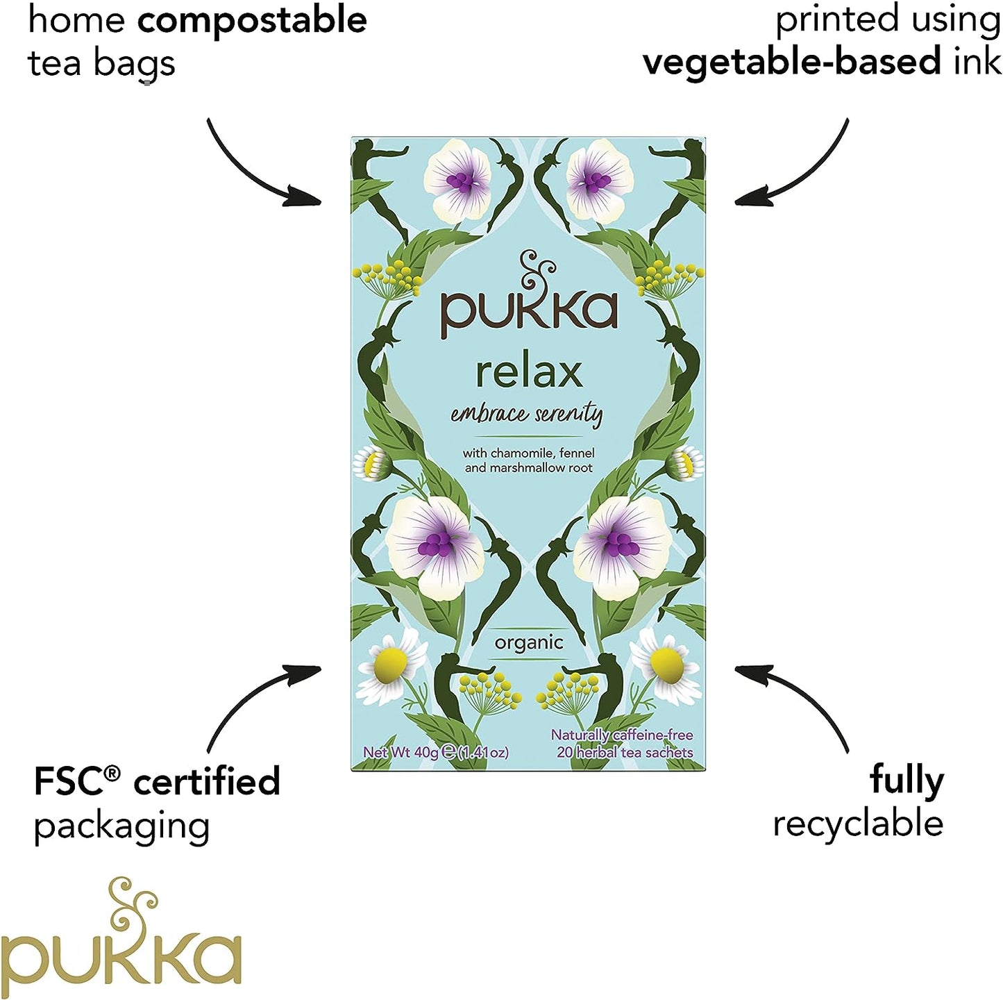 Pukka Tea Relax Organic Envelopes 20's