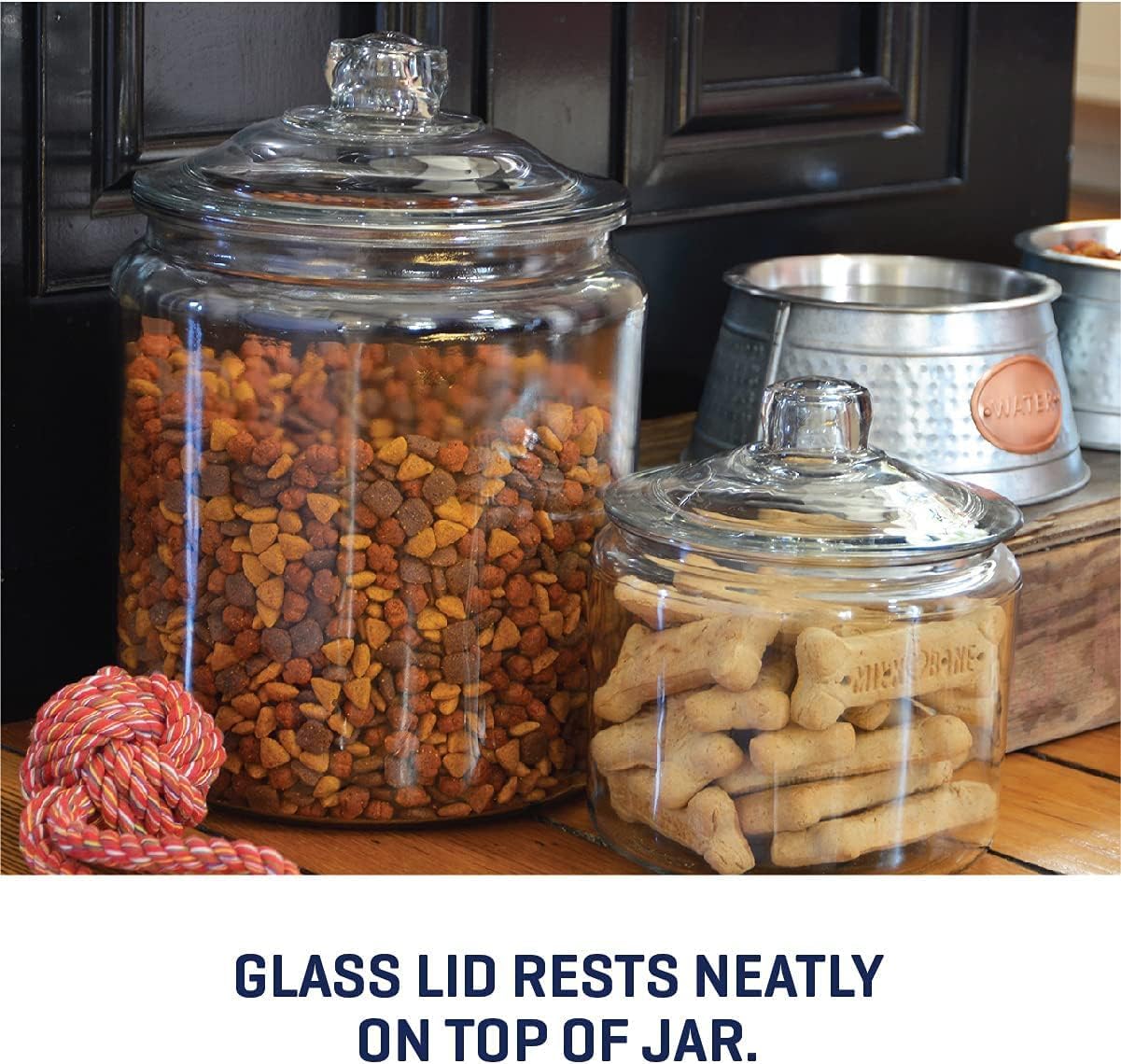 Fixtures Medium 2L Glass Jar with Air Tight lid for Biscuits,Sweets,Coffee, etc..