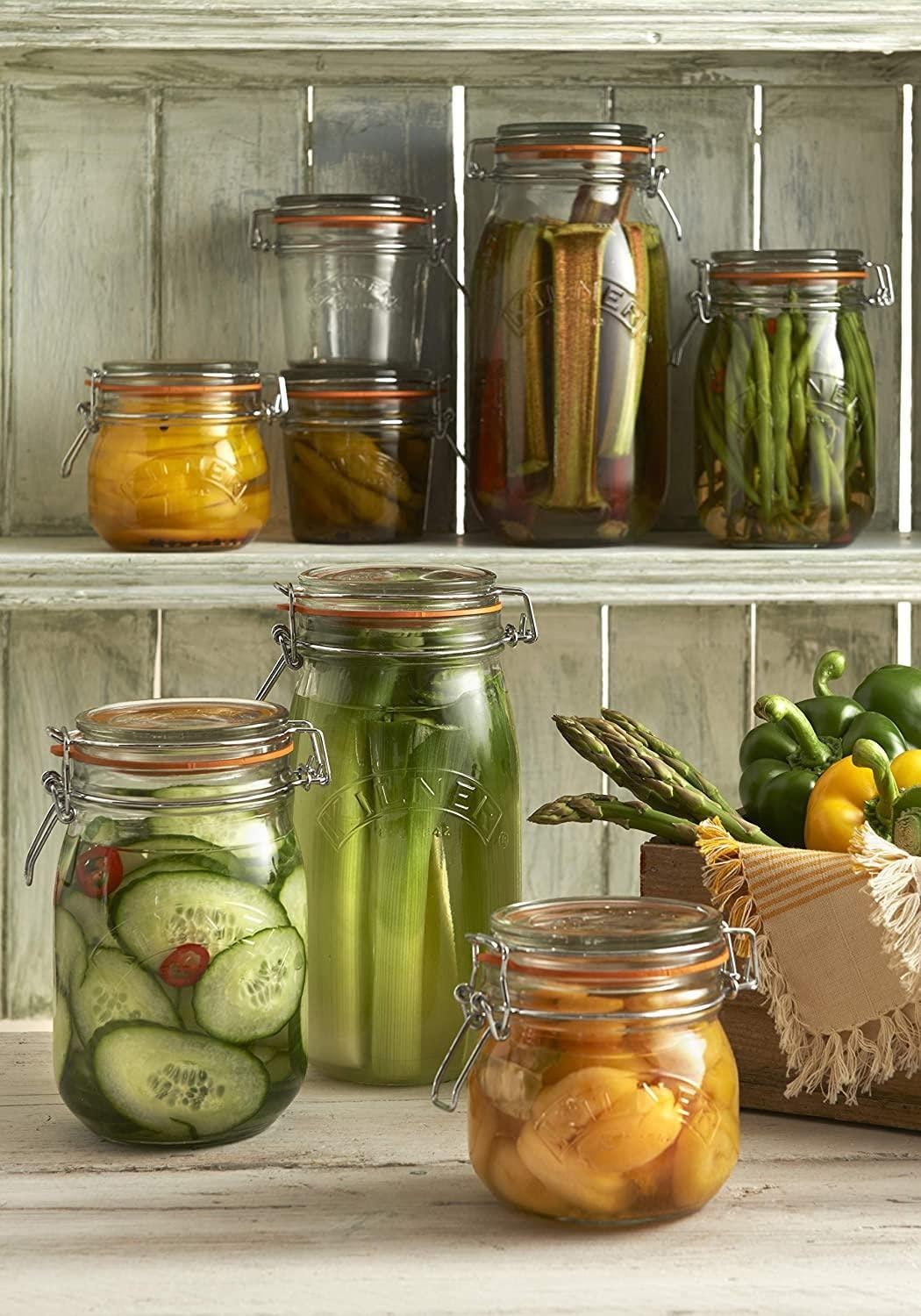 Kilner Branded LARGE SQUARE CLIP TOP Glass Preservation Storage Jar 3 Litre