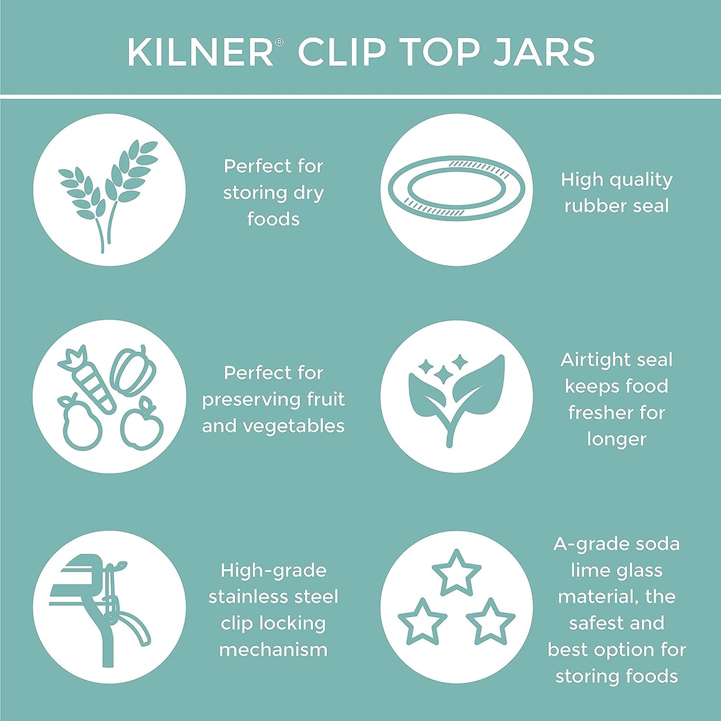Kilner CLIP TOP ROUND Jar 0.5 Litre