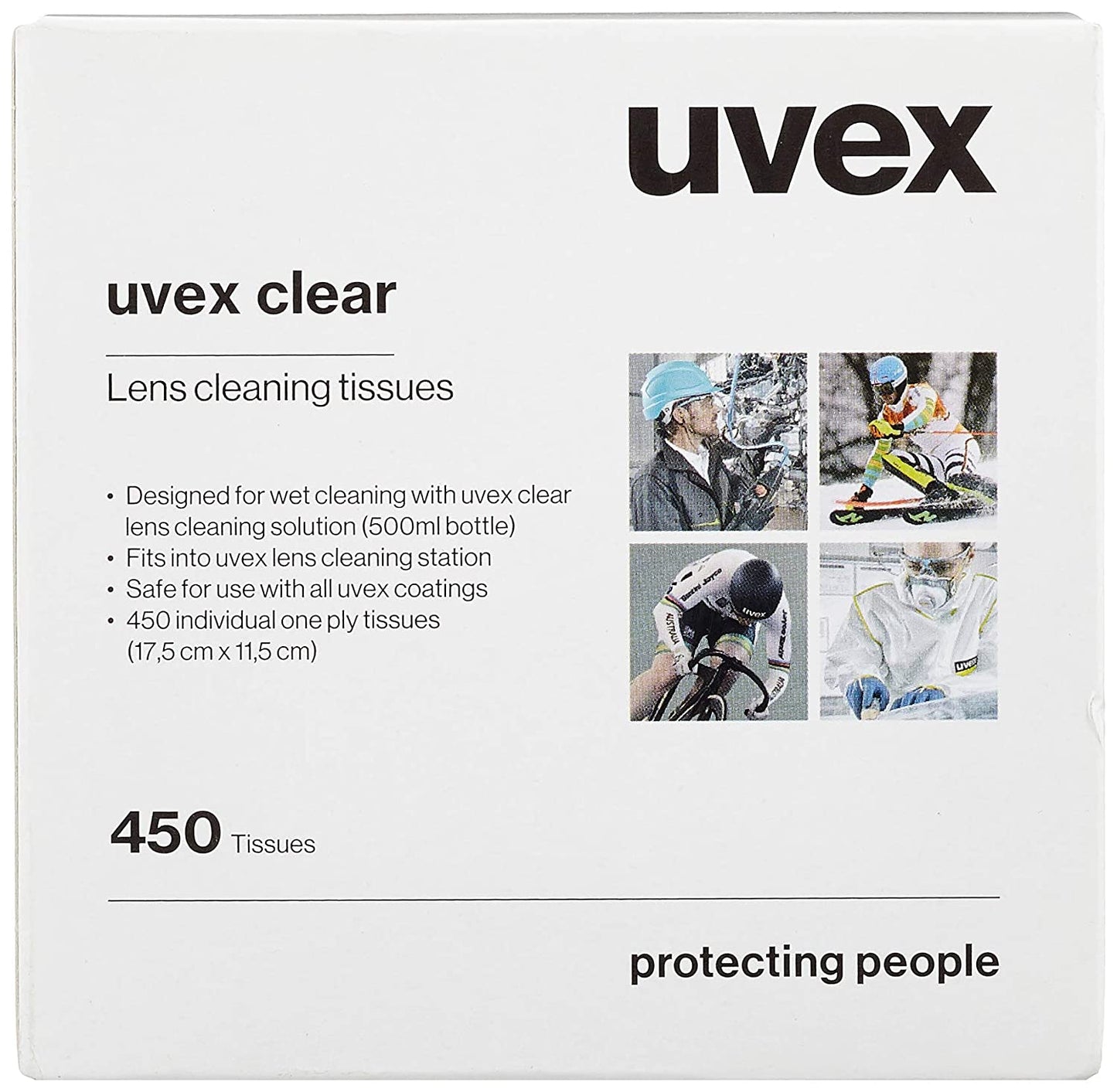 Uvex Formulated Cleaning Tissues/Wipes Box x 450
