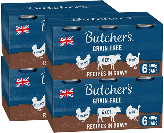 Butcher's Recipes in Gravy Dog Food Tins 6x400g - NWT FM SOLUTIONS - YOUR CATERING WHOLESALER