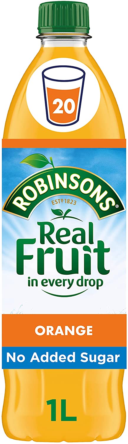 Robinsons (No Added Sugar) Orange 1litre - NWT FM SOLUTIONS - YOUR CATERING WHOLESALER