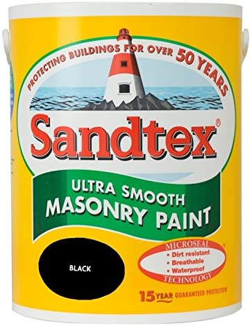 Sandtex Ultra Smooth Masonry Paint 5 Litre Black - NWT FM SOLUTIONS - YOUR CATERING WHOLESALER