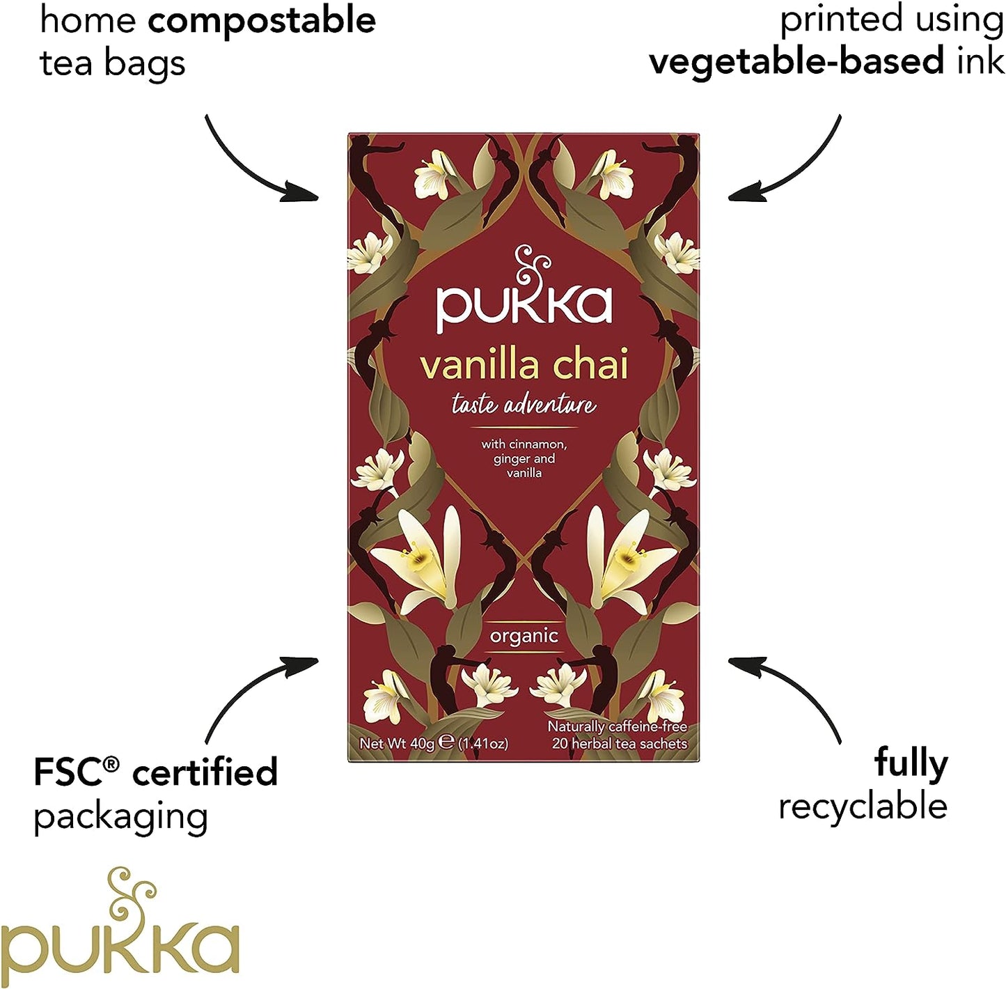 Pukka Tea Vanilla Chai Envelopes 20's