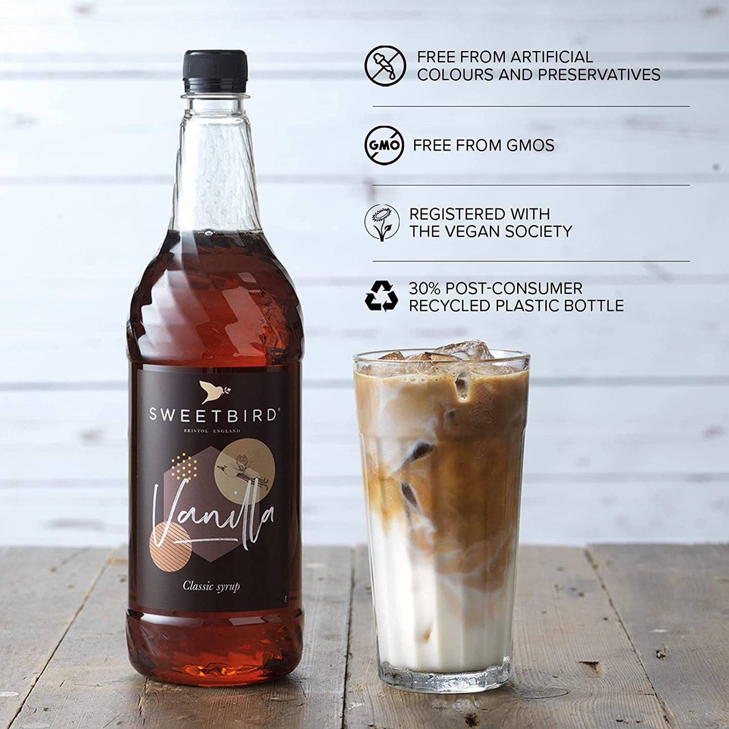 Sweetbird Vanilla Coffee Syrup 1litre (Plastic)