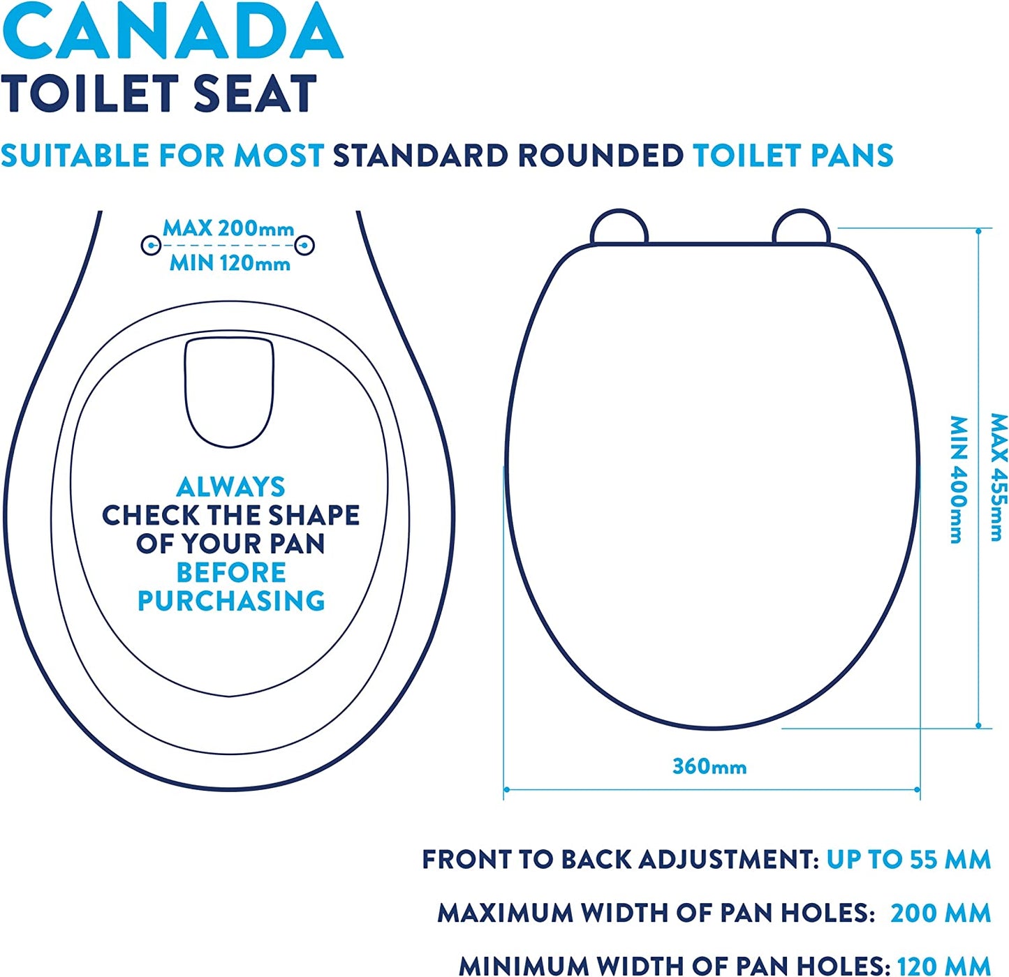 White Canada Plastic Toilet Seat