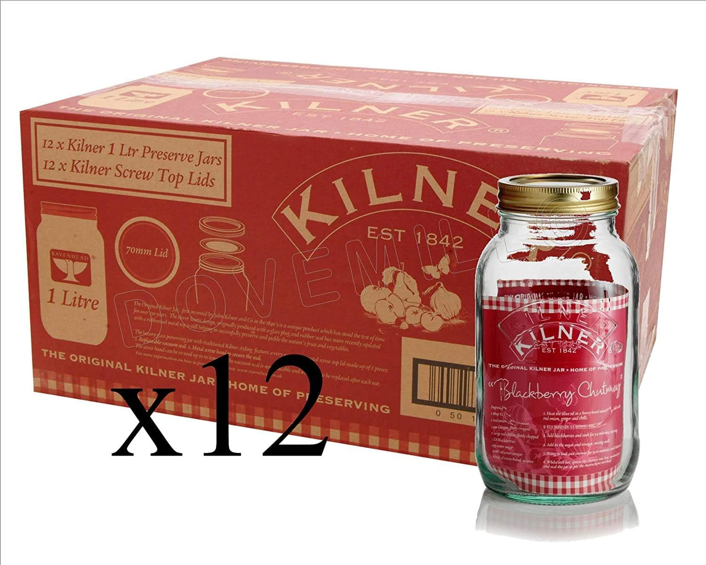 Kilner Preserve Glass Jar 1 Litre
