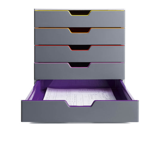 Durable Varicolor Drawer Box with Five Drawers - 760527 - NWT FM SOLUTIONS - YOUR CATERING WHOLESALER