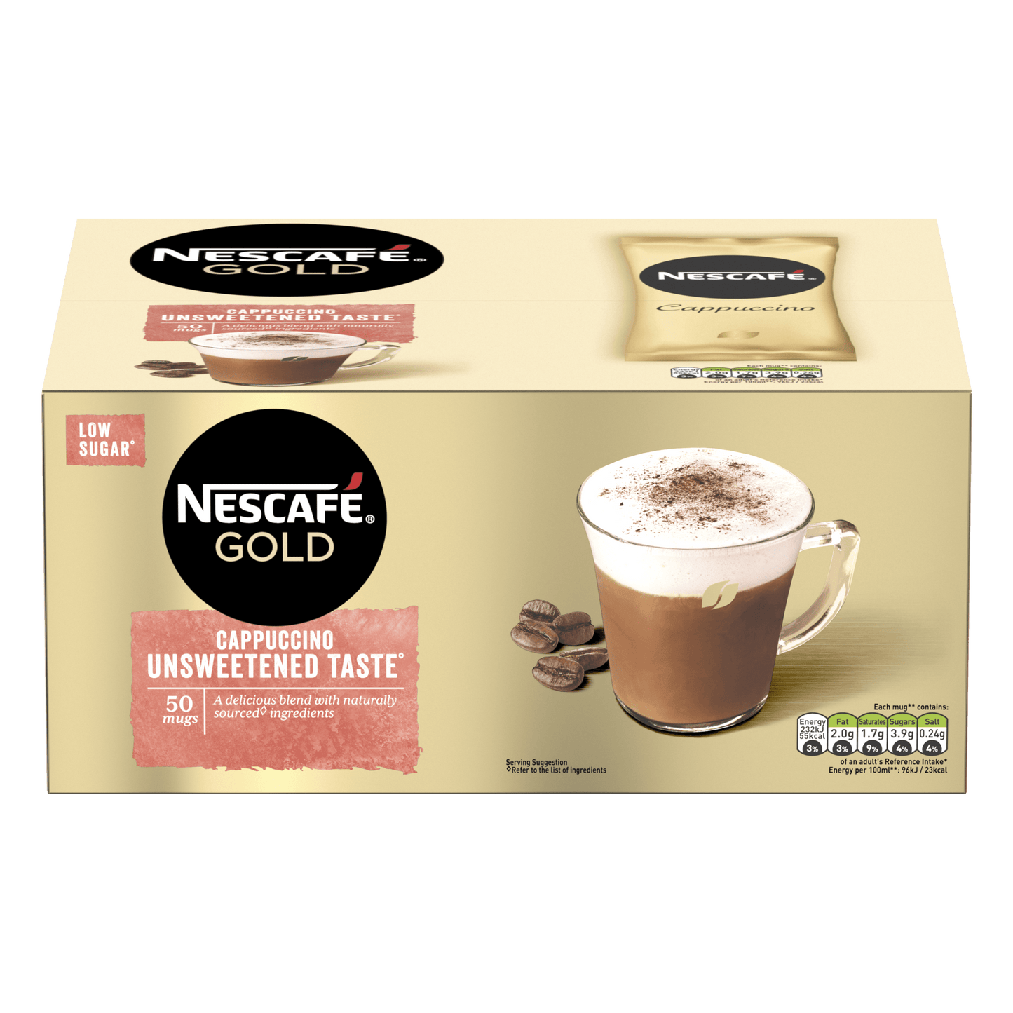 NESCAFE® GOLD Cappuccino Unsweetened Sachets 50 x 14.2g