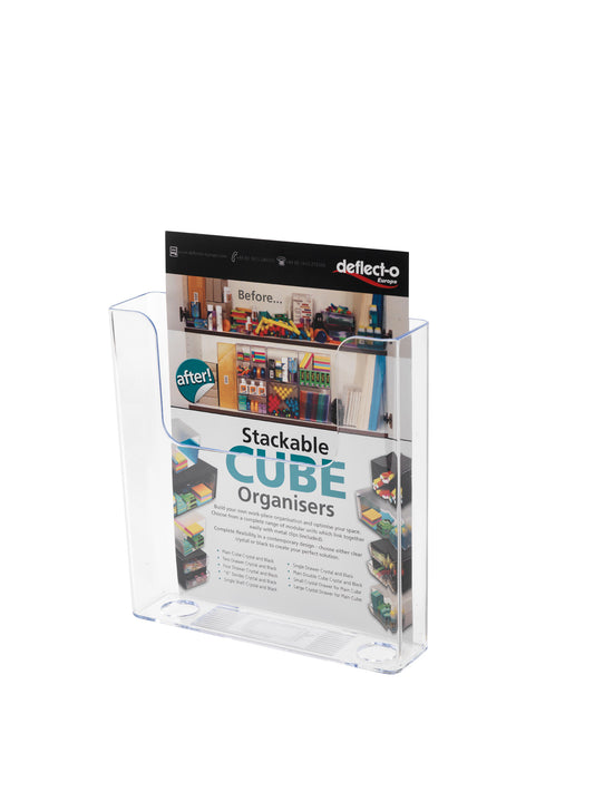 Deflecto Flat Back Literature Holder A5 Portrait Clear 76301 - NWT FM SOLUTIONS - YOUR CATERING WHOLESALER